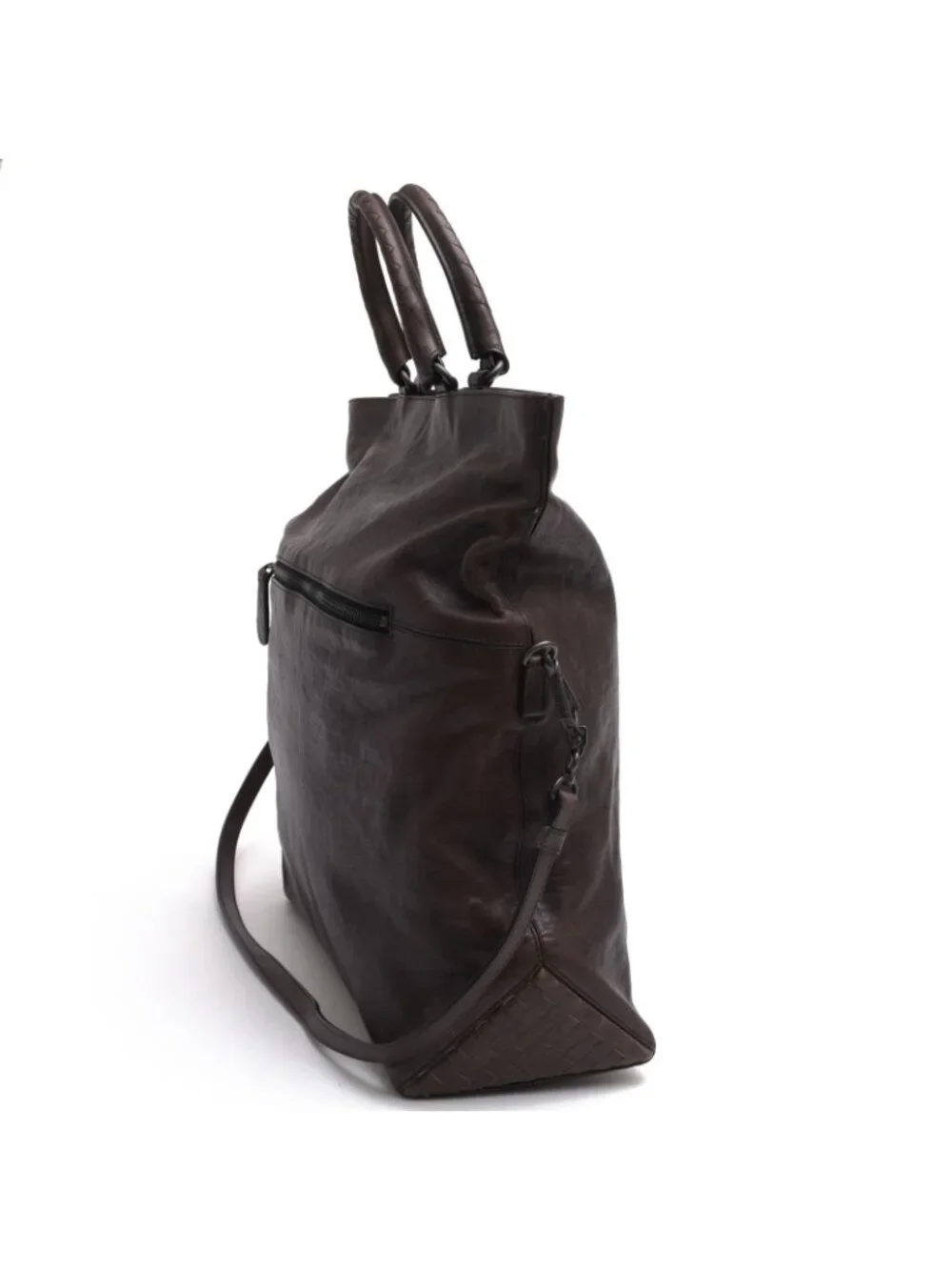 Bottega Veneta Tote Suede Leather Dark Brown Shoulder Bag